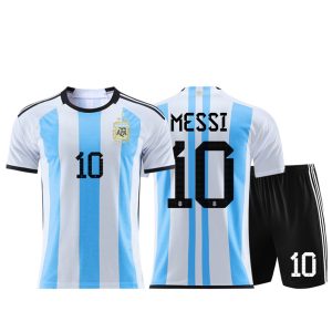 2022 World Cup Argentina Messi Jersey for Children and Adult