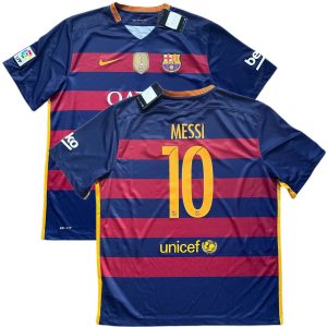 2015/16 Barcelona Home Jersey #10 Messi Soccer Champions Patches NEW