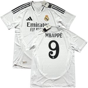 2024/25 Real Madrid Authentic Home Jersey #9 Mbappe Player Issue Kit